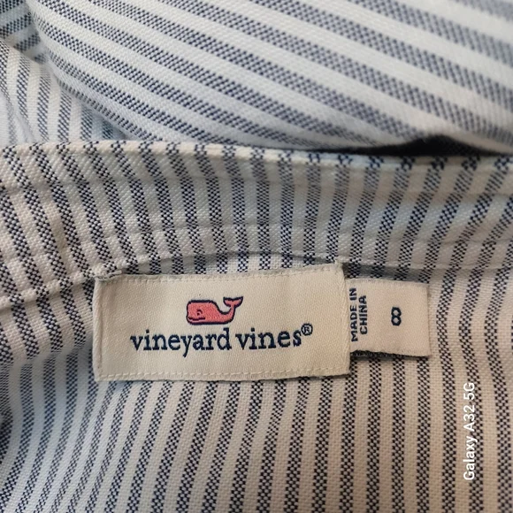 Vineyard Vines Women Size 8 Blue Striped Mini Dress - Picture 2 of 16